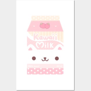 Kawaii milk box Posters and Art